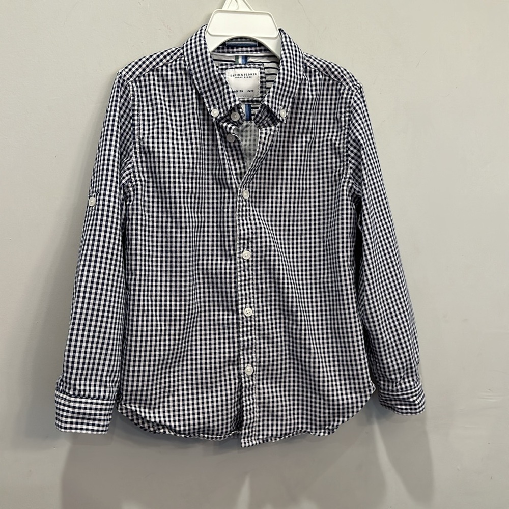 Denim and Flower Boys Button Down Shirt Size 5/6 - Picture 8 of 8